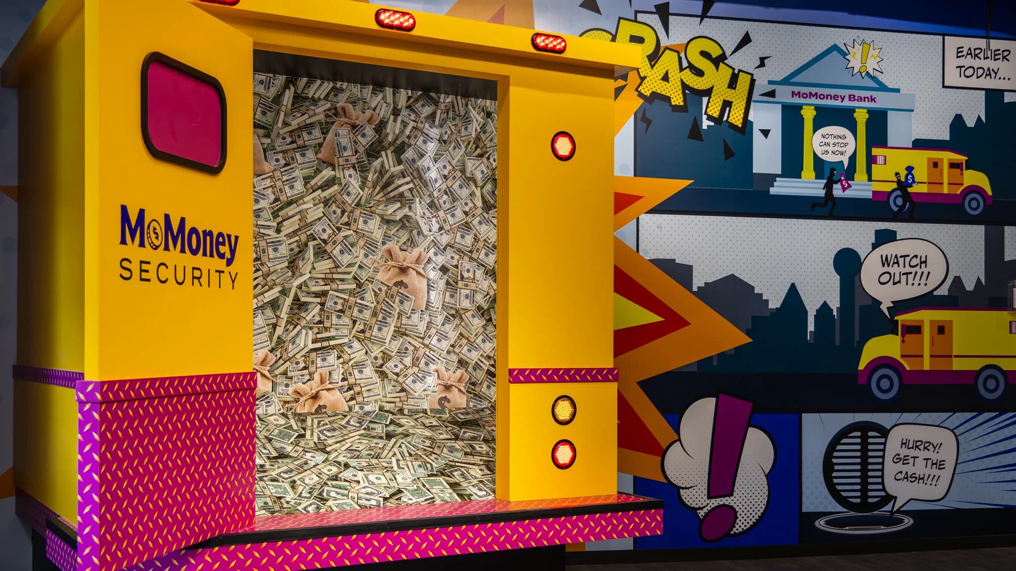 Brinks Truck Smash exhibit at MoMoney